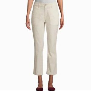 Time and Tru High Rise Utility Slim Jeans Womens 14 Cream Cotton Blend Carpenter